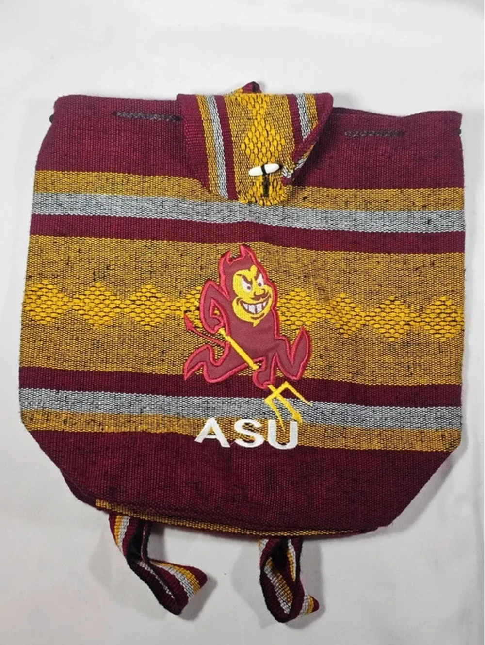 Vintage ASU Arizona State Sun Devils Woven Serape Backpack Sparky Logo
